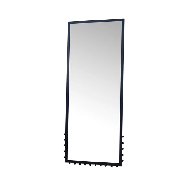 Figaro Floor Mirror with Finial Detail in Black