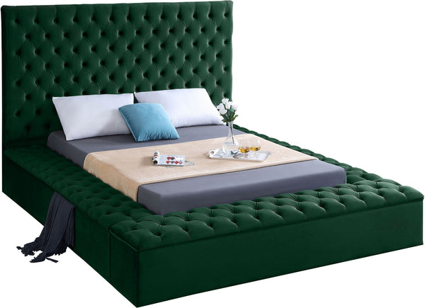 Randal Queen Bed In Green Velvet