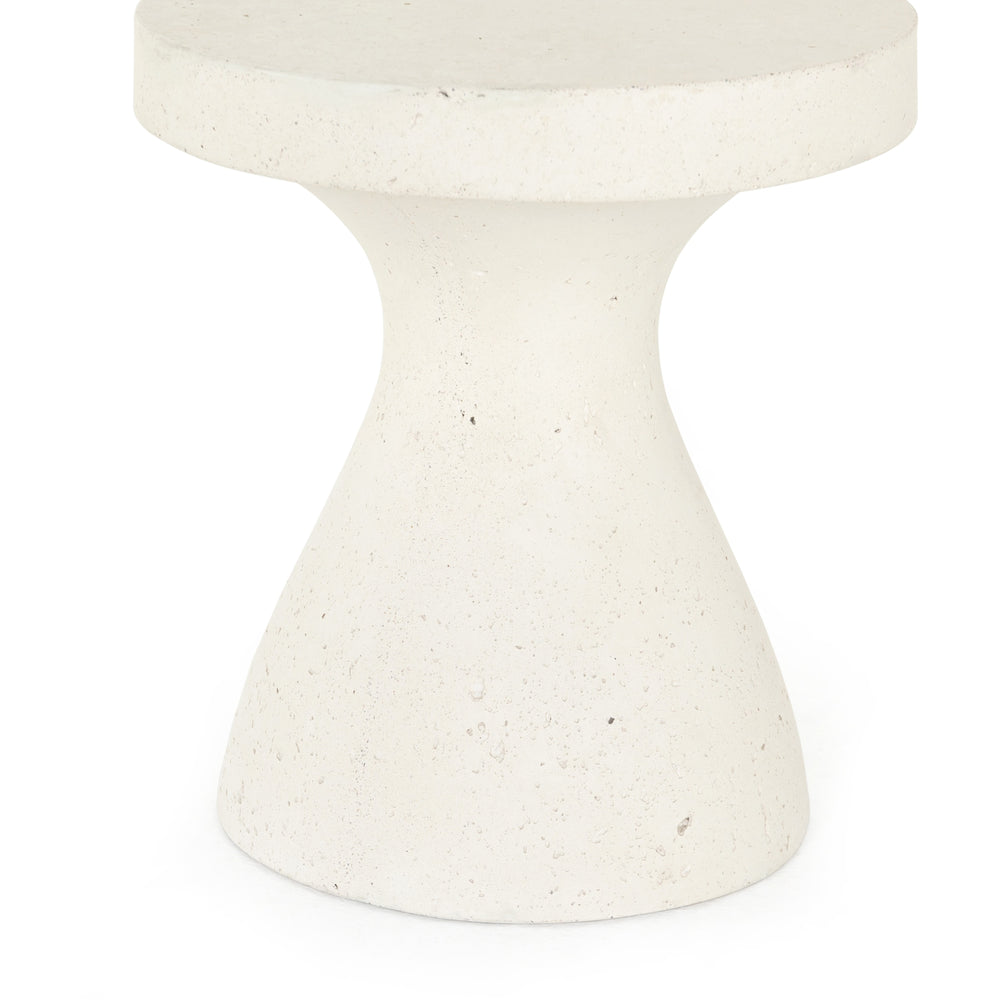 Koda Outdoor End Table In Textured White
