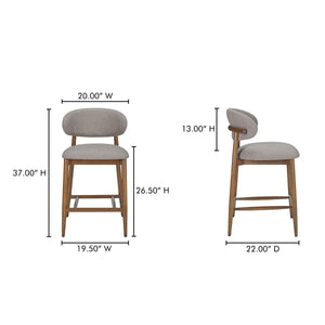 Ellie Counter Stool in Light Brown by Moe's