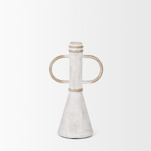 Ziva Small Distressed Wall White Metal Sculptural Object
