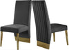 Stanley Dining Chair In Grey Velvet and Gold