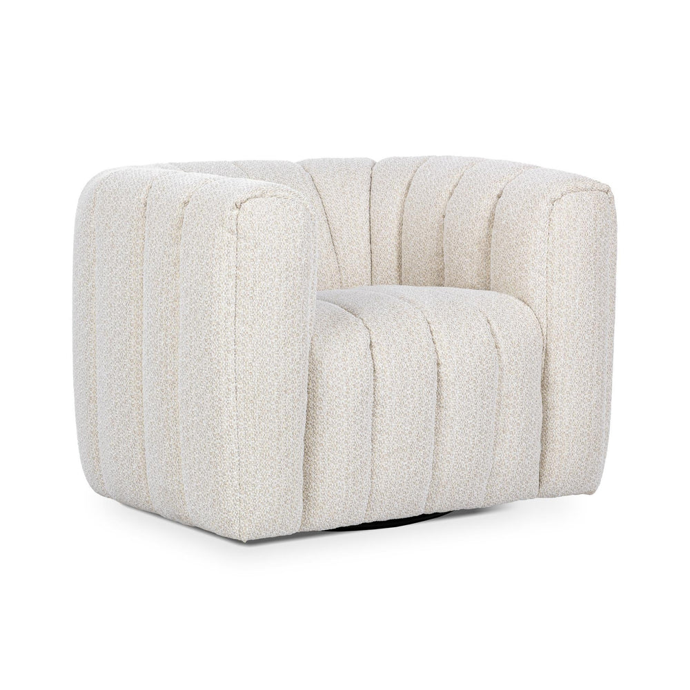 Lexa Upholstered Swivel Chair - Cream by Classic Home