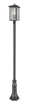Aspen 3 Light Outdoor Post Mounted Fixture in Black Finish