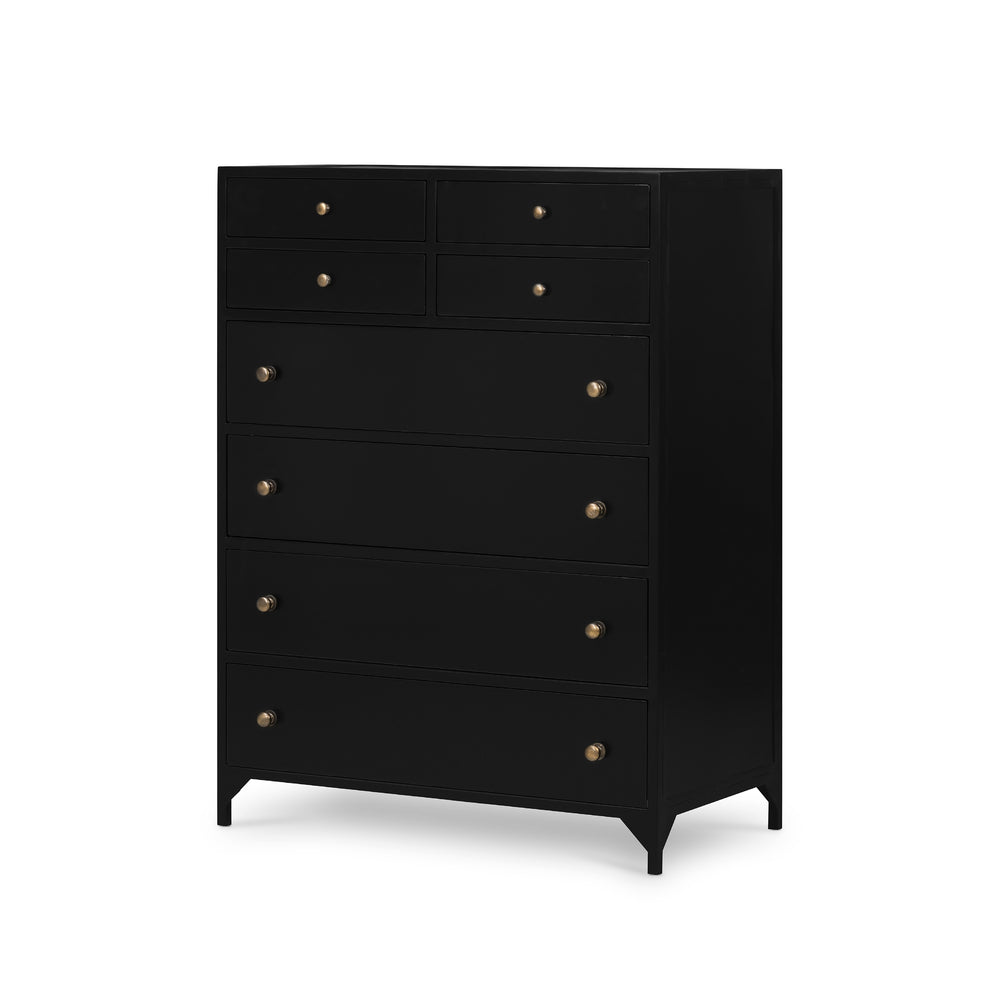 Belmont 8 Drawer Tall Dresser In Black