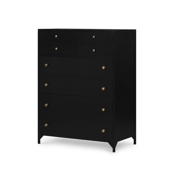 Belmont 8 Drawer Tall Dresser In Black