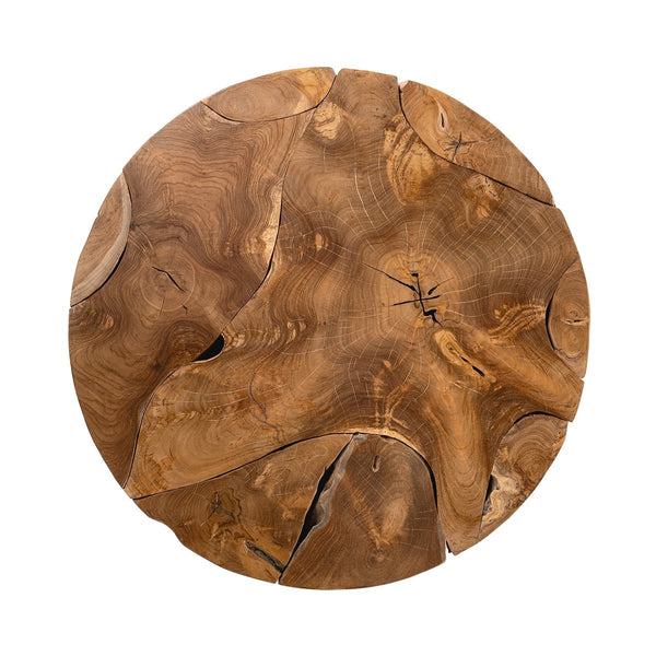 Rhea Solid Wood Round Coffee Table - Reclaimed Teak