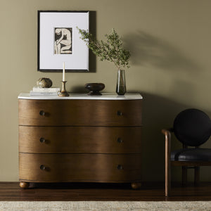 Tiago Marble Chest In Toasted Oak