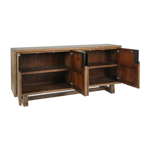 Lyra Solid Wood 4Dr Buffet in Smoke Brown Finish