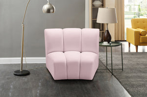 Lynda Modular Chair In Pink Velvet