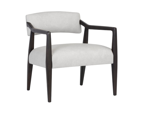 KEAGAN LOUNGE CHAIR - SALOON LIGHT GREY LEATHER
