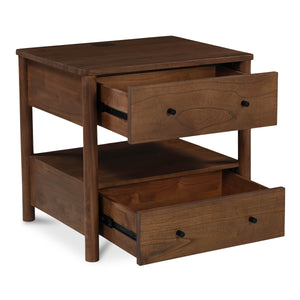 Moe's Lottie Charging Nightstand with Two Drawers