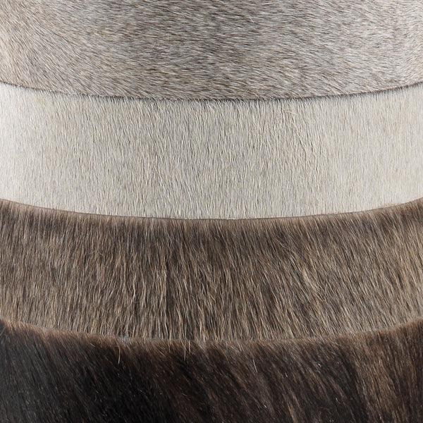 Winslow Hide Table Lamp with Linen Shade, Grey and White