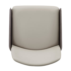 Stella Faux Leather Dining Side Chair, Taupe/Dark Brown