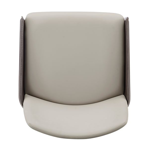 Stella Faux Leather Dining Side Chair, Taupe/Dark Brown