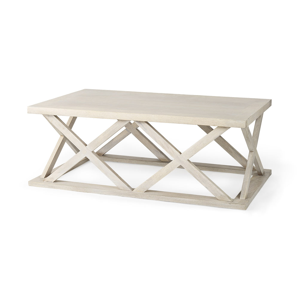 Forsey 48.0L x 28.0W x 17.5H Blonde Wood Rectangular Coffee Table