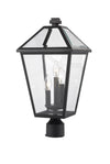 Talbot 3 Light Outdoor Post Mount Fixture in Black Finish