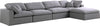 Carmen Cloud Modular Sectional In Grey Linen Fabric