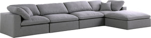 Carmen Cloud Modular Sectional In Grey Linen Fabric