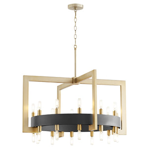 Archibald 24lt Chandelier in Noir / Aged Brass