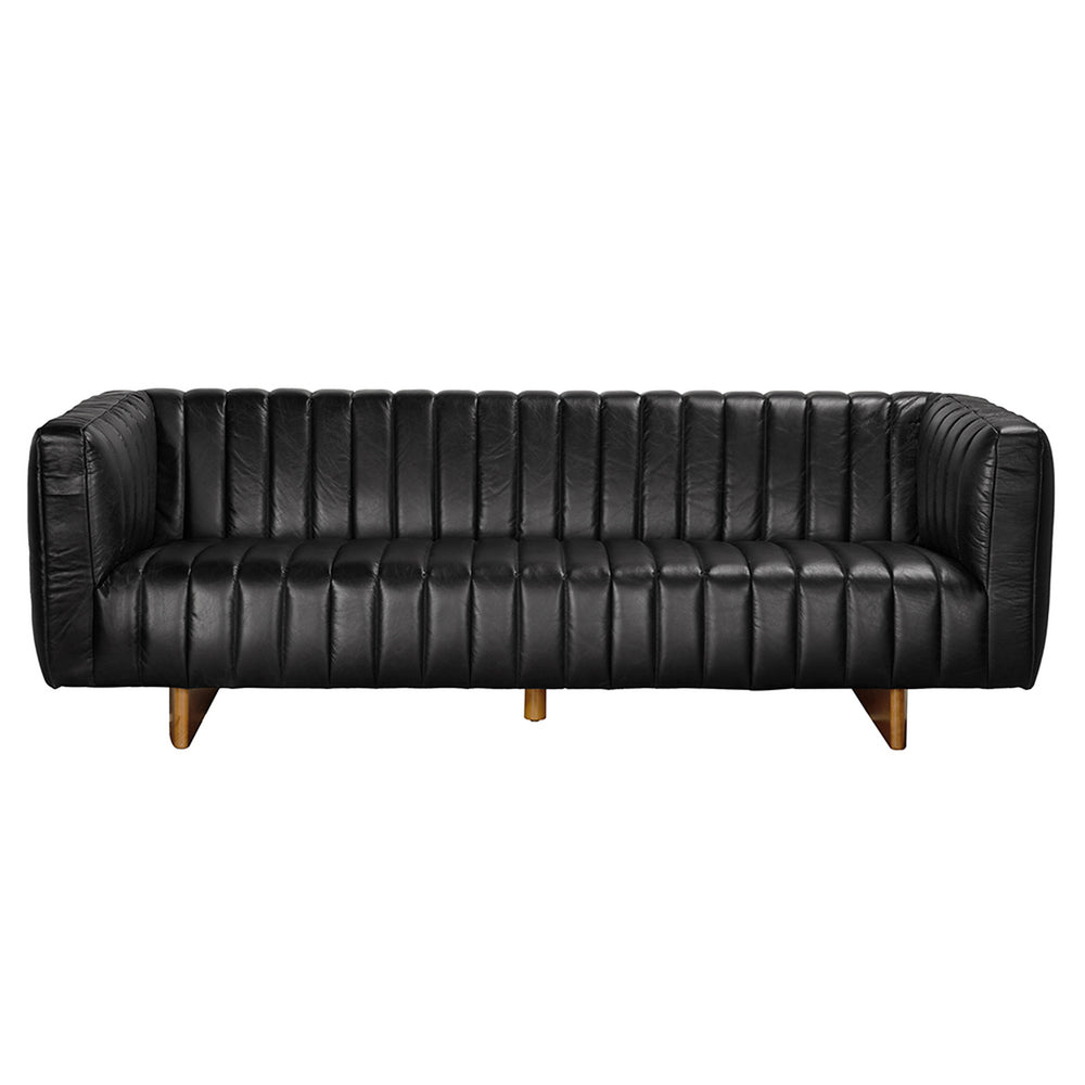 Khann Sofa, Ebony Black Leather