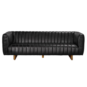Khann Sofa, Ebony Black Leather