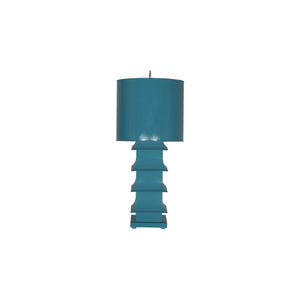 PAGODA LAMP LARGE W. METAL SHADE TURQUOISE