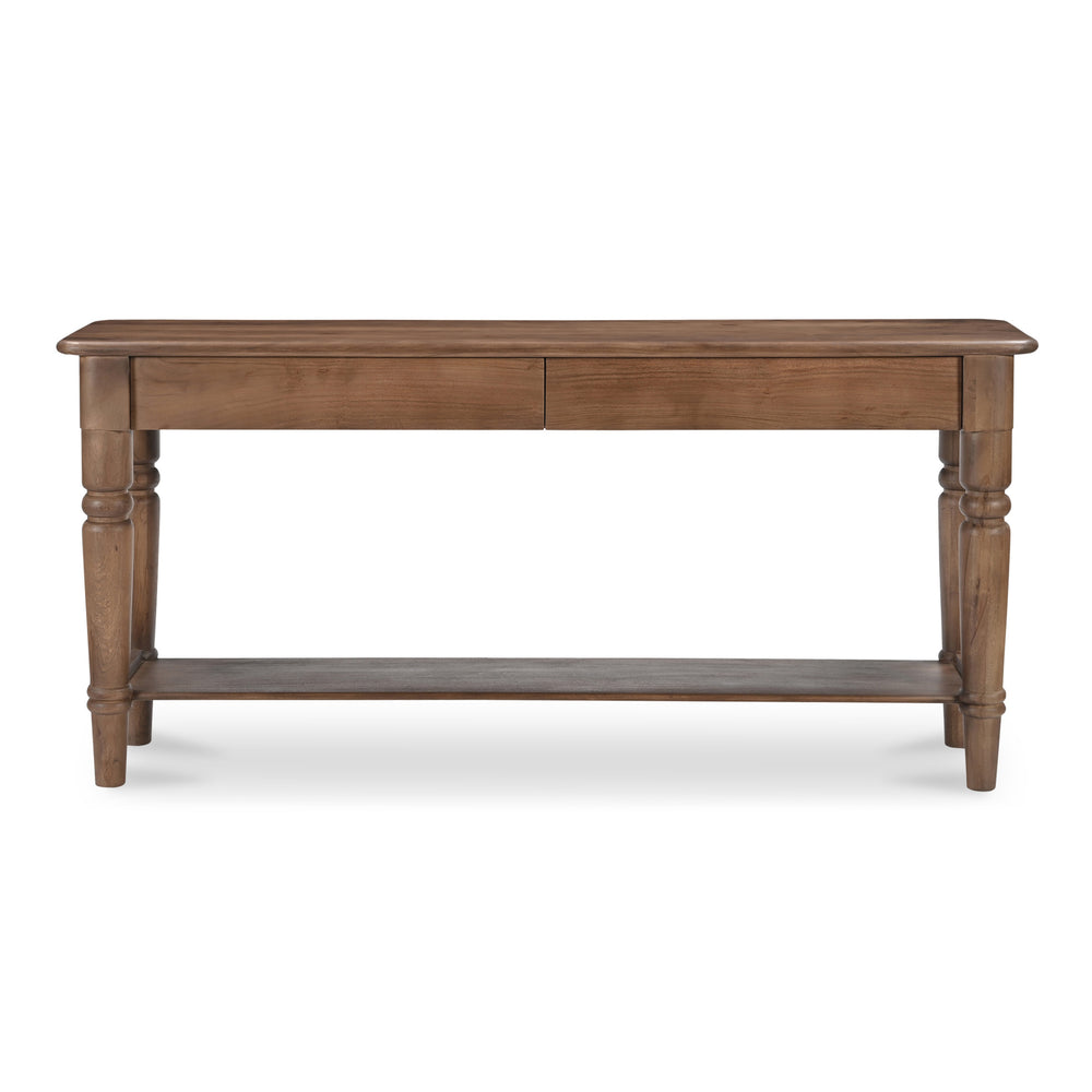 Moe's Russet Console Table with Drawers and Shelf