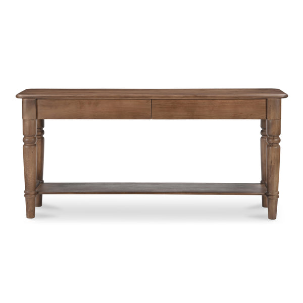 Moe's Russet Console Table with Drawers and Shelf