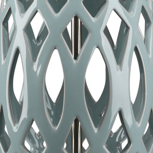 Filigree Ceramic Table Lamp, Blue