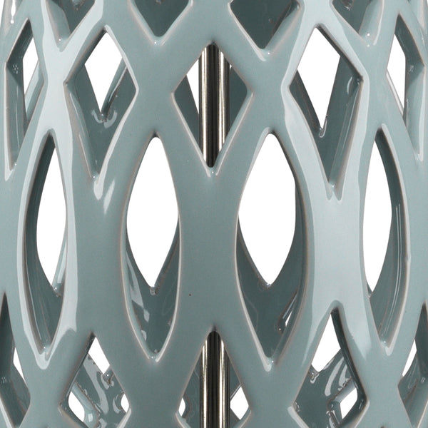 Filigree Ceramic Table Lamp, Blue