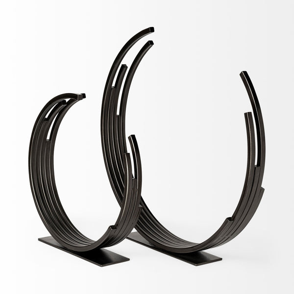 Taj (Large) 21L x 3W Black Broken Halo Decorative Object