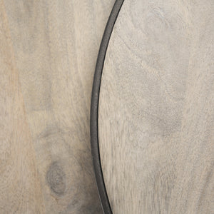 Clapp Round Light Brown W/ White Wash Wood and Silver Metal Nesting Accent Tables (Set of 2)