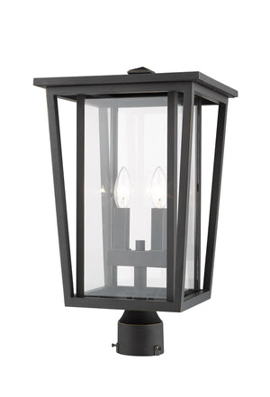 Seoul 2 Light Outdoor Post Mount Fixture in Oil Rubbed Bronze Finish