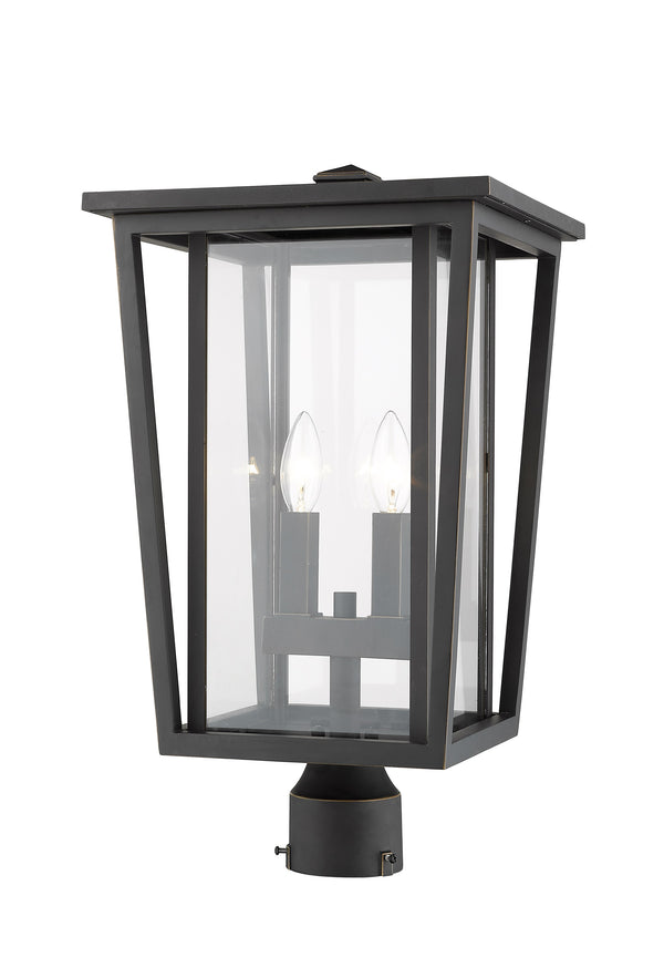 Seoul 2 Light Outdoor Post Mount Fixture in Oil Rubbed Bronze Finish