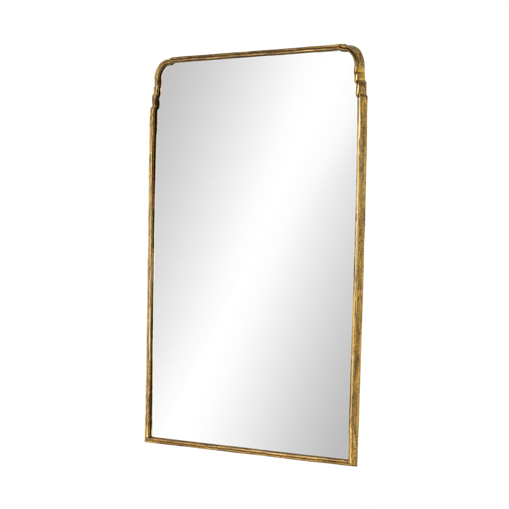 Loire Floor Mirror In Antiqued Gold Leaf