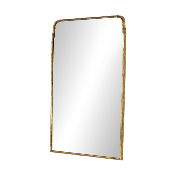 Loire Floor Mirror In Antiqued Gold Leaf
