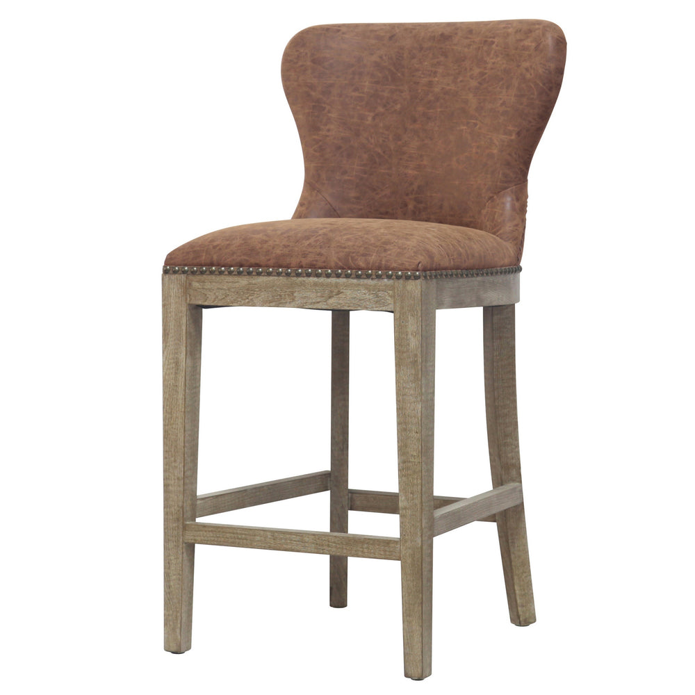Dorsey Counter Stool Drift Wood Legs In Nubuck Chocolate