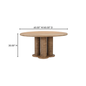Treccia Round Dining Table in Oak