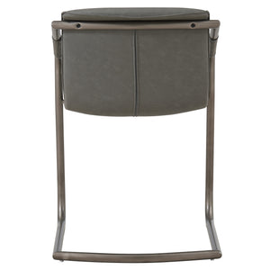 Indy Side Arm Chair Silver Frame In Antique Graphite Gray