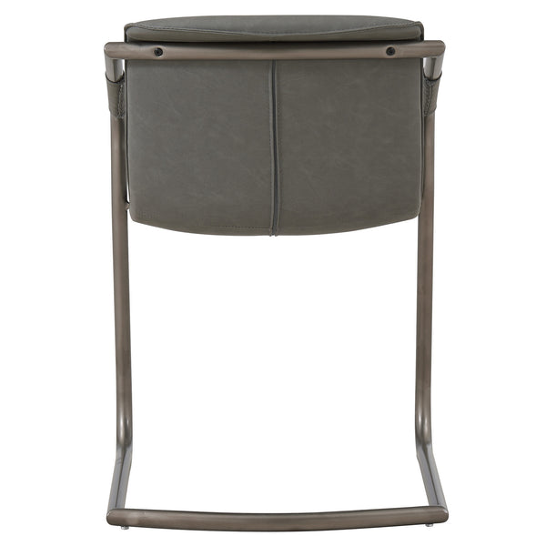 Indy Side Arm Chair Silver Frame In Antique Graphite Gray