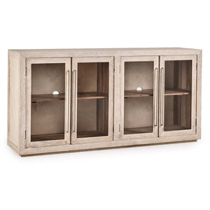 Bradley Solid Wood 4Dr Cabinet in Coastal White