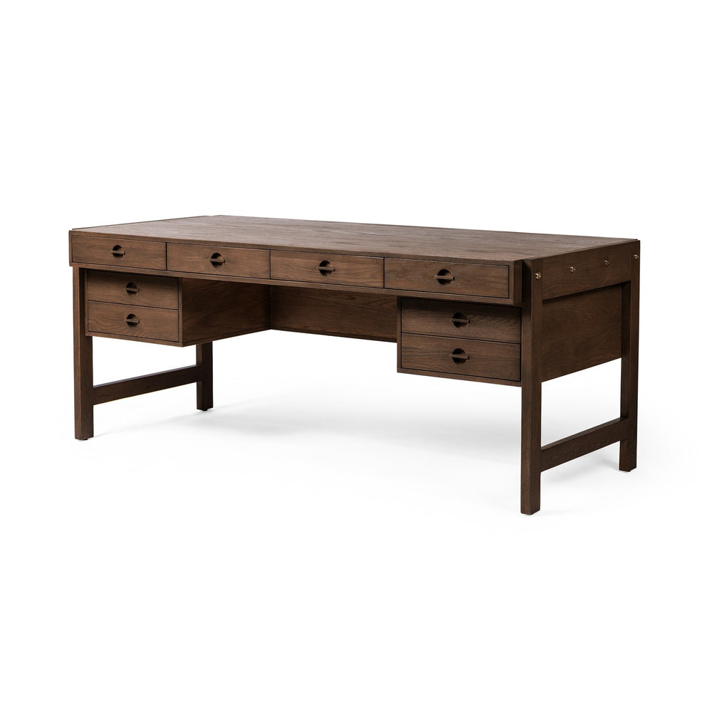 Oakley Desk - Dark Toasted Oak Veneer