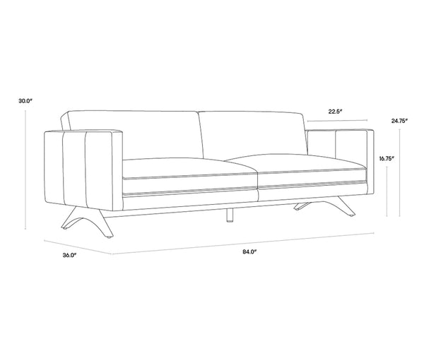 ROGERS SOFA - CORTINA BLACK LEATHER