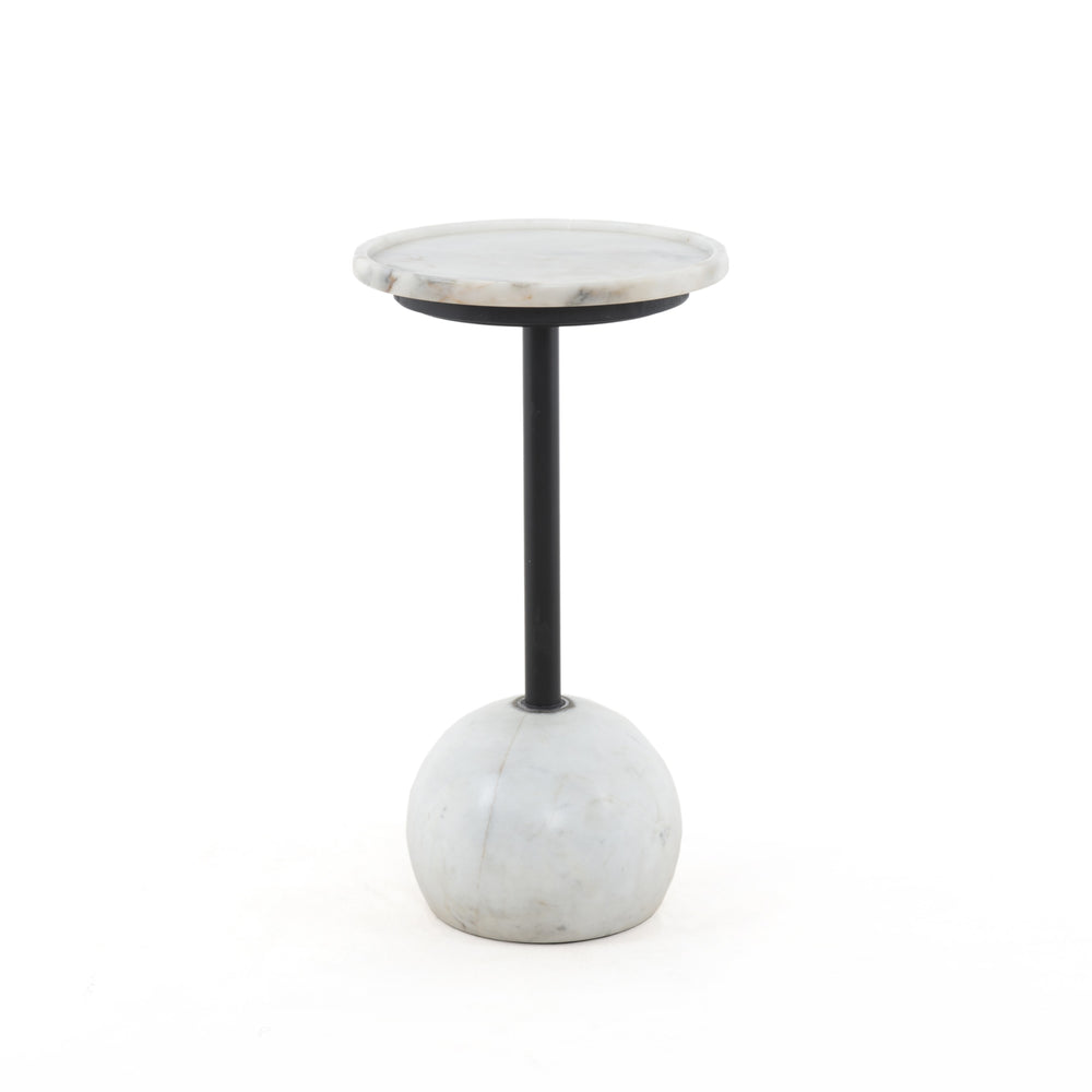 Viola Accent Table In Polished White Marble