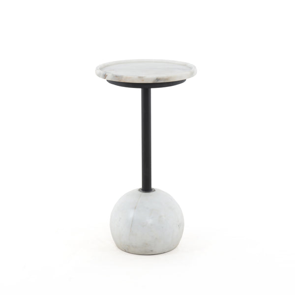 Viola Accent Table In Polished White Marble