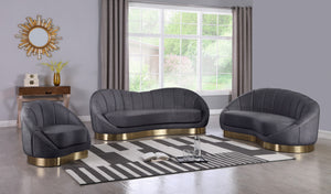 Jesse Chaise In Grey Velvet