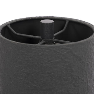 Maurice Table Lamp In Matte Black Plaster And Antiqued Iron And Antique Brass Iron