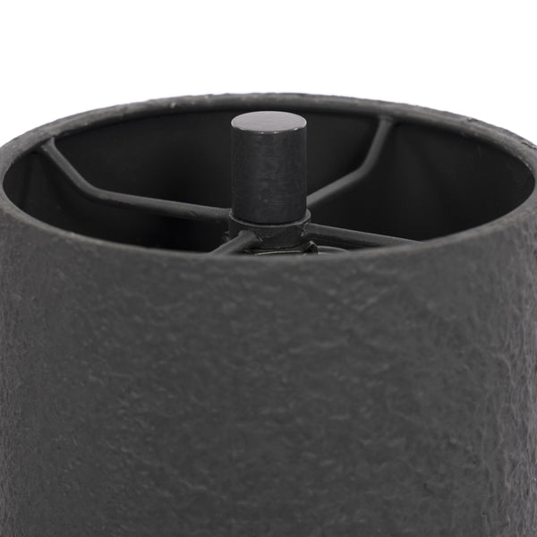 Maurice Table Lamp In Matte Black Plaster And Antiqued Iron And Antique Brass Iron