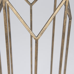 Ivy Large Gold Metal Geometric Cage Candle Holder Lantern